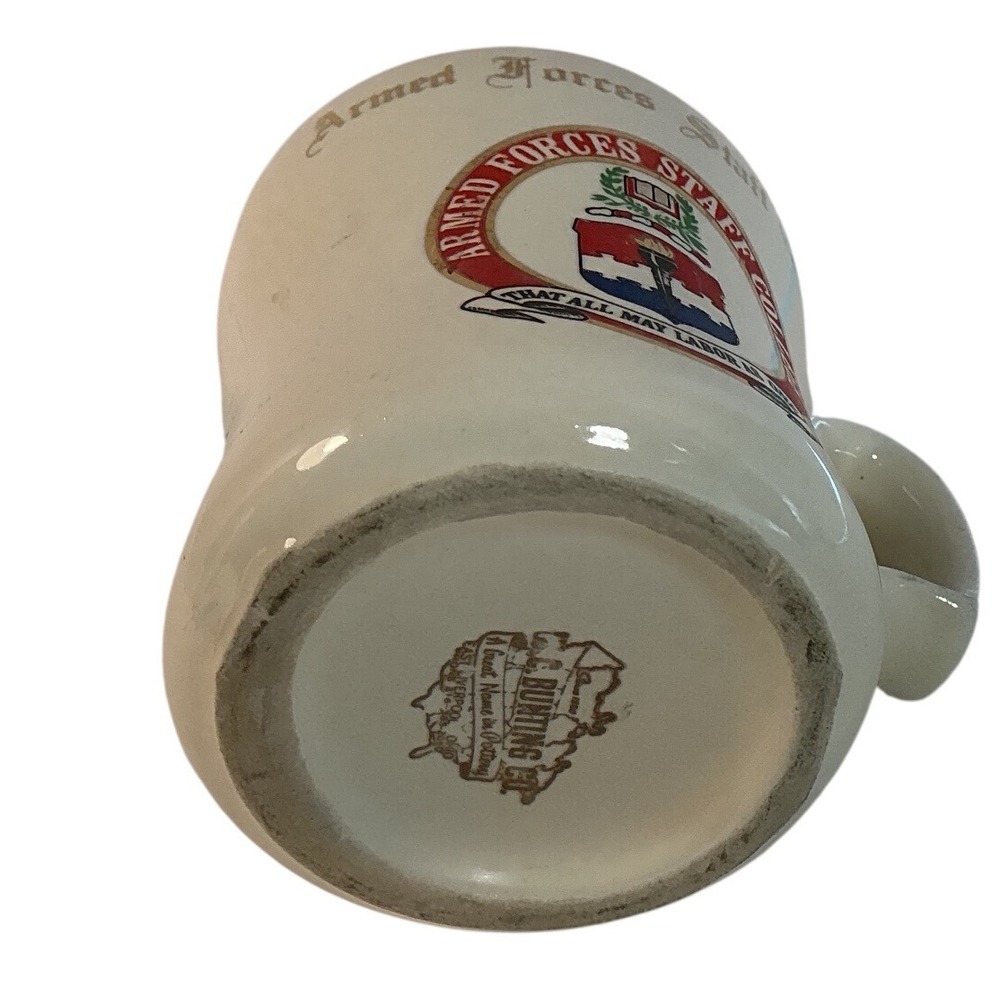Vintage W.C. Bunting Co Armed Forces‎ Staff College Ceramic Coffee Mug Gold Rim - Picture 2 of 5